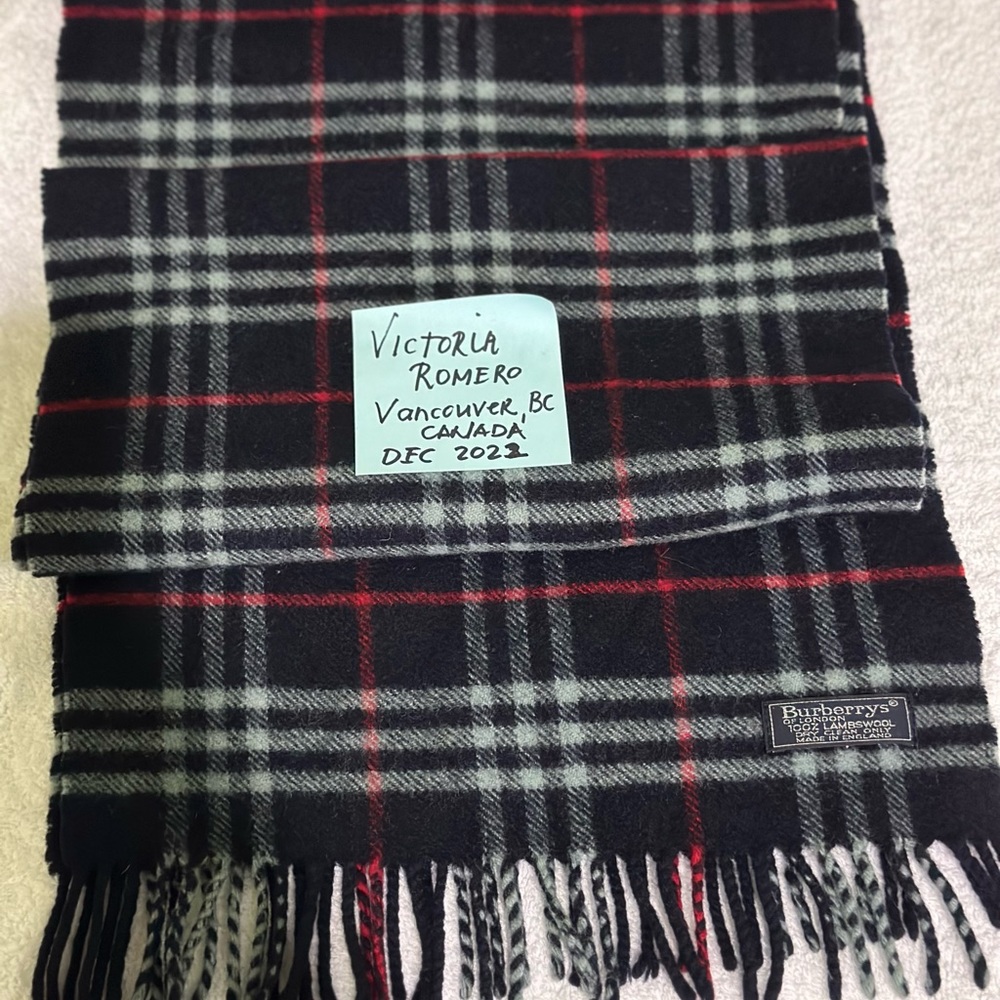 Authentic Burberrys Nova Check Long Scarf Blue